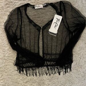 Vintage Tan-Chho By Krishma Overseas Women’s Sheer Rayon Cardigan Sweater Sz M